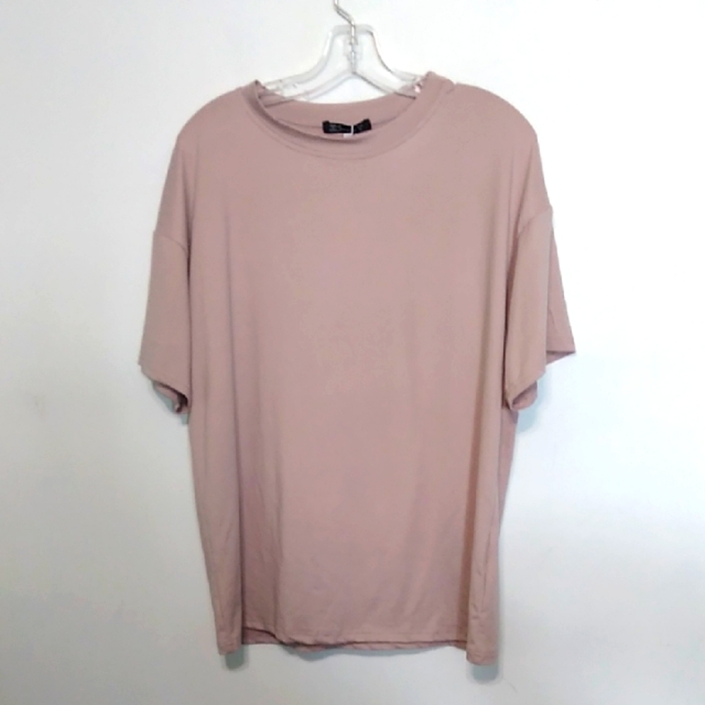 Simplee - Classic Tan/Blush  Short Sleeve Tee- Size Small